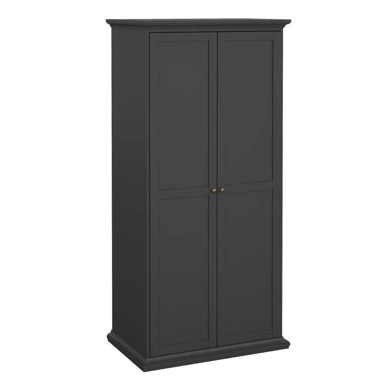 Paris Wardrobe with 2 Doors – Matt Grey – image 1