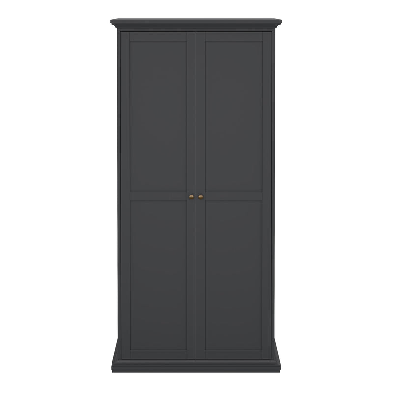 Paris Wardrobe with 2 Doors – Matt Grey – image 2