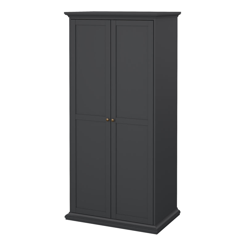 Paris Wardrobe with 2 Doors – Matt Grey – image 3