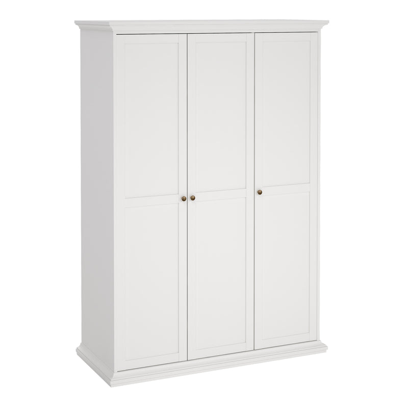Paris Wardrobe with 3 Doors – White – image 1