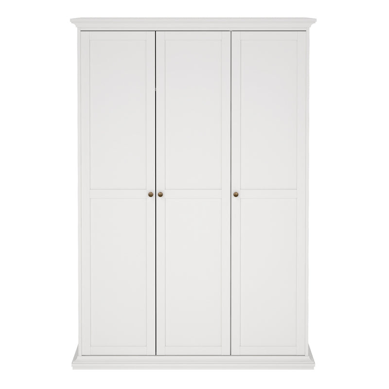 Paris Wardrobe with 3 Doors – White – image 2