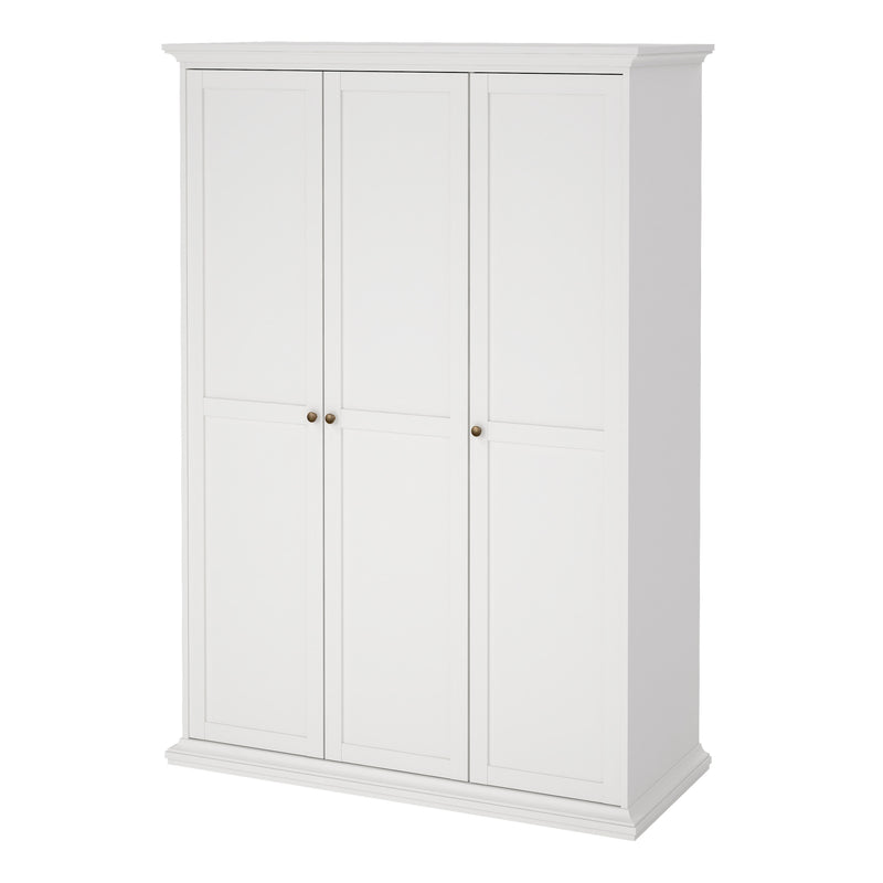 Paris Wardrobe with 3 Doors – White – image 3