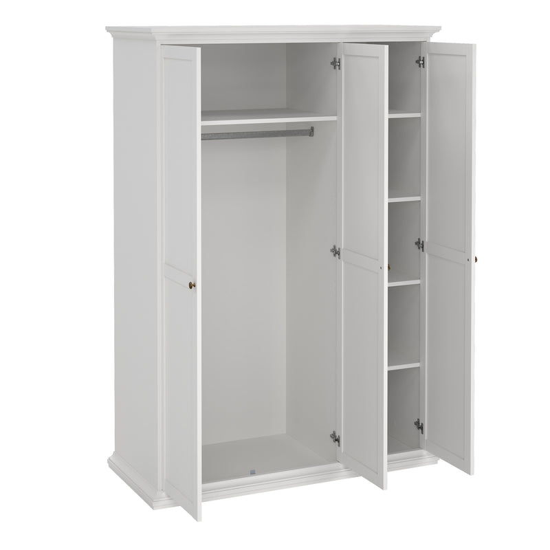 Paris Wardrobe with 3 Doors – White – image 5