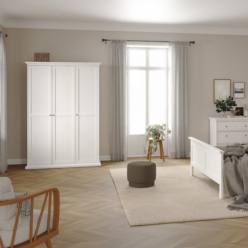 Paris Wardrobe with 3 Doors – White – image 7
