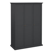 Paris Wardrobe with 3 Doors – Matt Grey – image 1