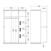 Paris Wardrobe with 3 Doors – Matt Grey – image 13