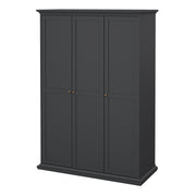 Paris Wardrobe with 3 Doors – Matt Grey – image 3