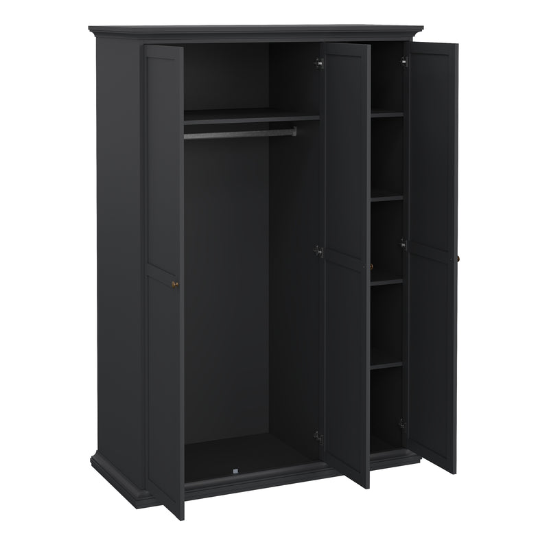 Paris Wardrobe with 3 Doors – Matt Grey – image 5