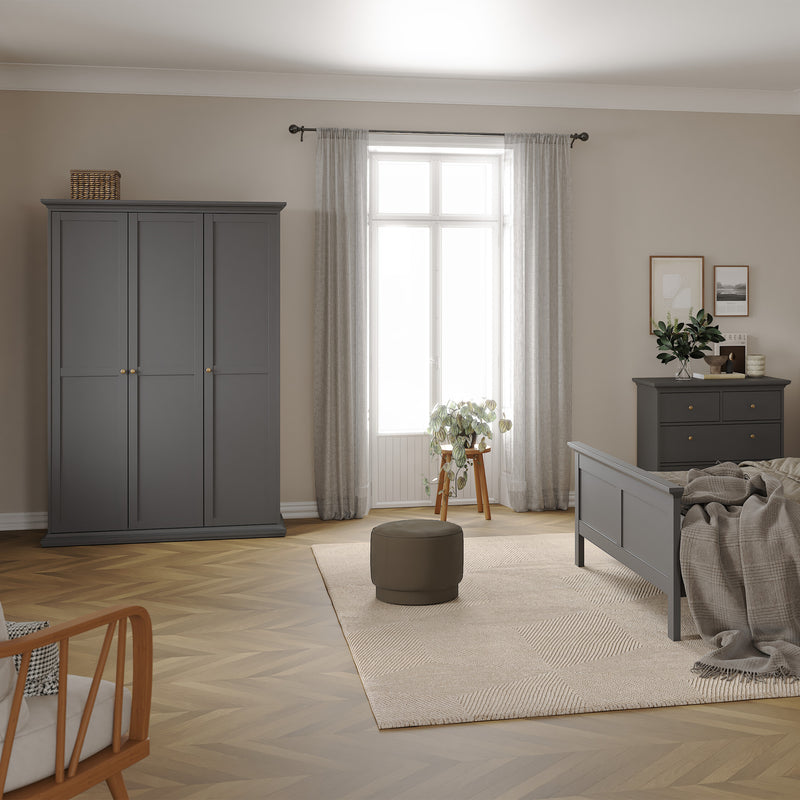 Paris Wardrobe with 3 Doors – Matt Grey – image 7