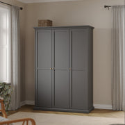Paris Wardrobe with 3 Doors – Matt Grey – image 8