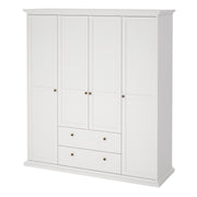Paris Wardrobe with 4 Doors and 2 Drawers – White – image 3