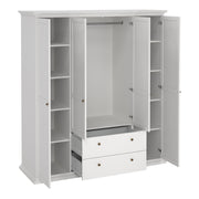 Paris Wardrobe with 4 Doors and 2 Drawers – White – image 5