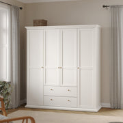 Paris Wardrobe with 4 Doors and 2 Drawers – White – image 8