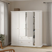 Paris Wardrobe with 4 Doors and 2 Drawers – White – image 9