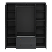Paris Wardrobe with 4 Doors and 2 Drawers – Matt Grey – image 6