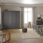 Paris Wardrobe with 4 Doors and 2 Drawers – Matt Grey – image 7