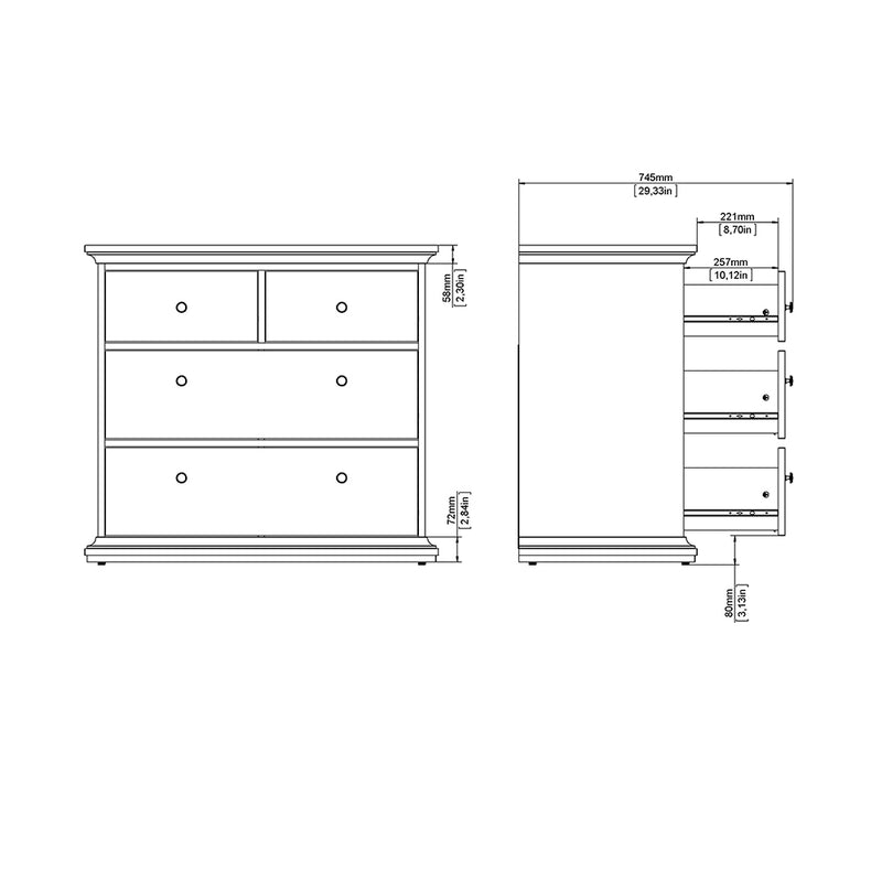 Paris Chest of 4 Drawers – White – image 14