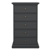 Paris Chest 5 Drawers in Matt Grey – image 2