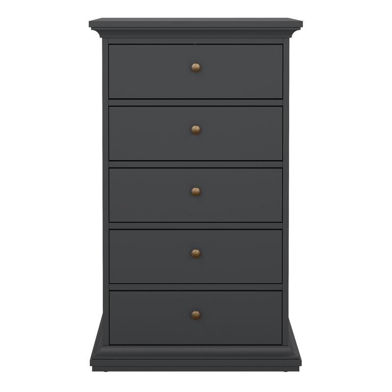 Paris Chest 5 Drawers in Matt Grey – image 2