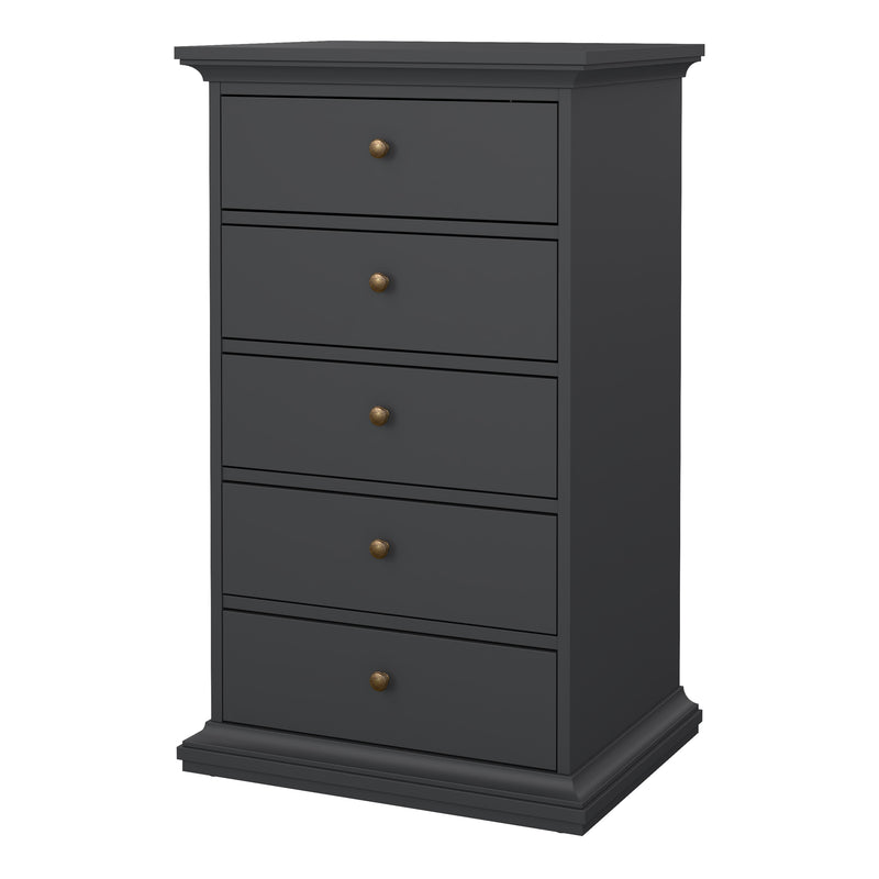 Paris Chest 5 Drawers in Matt Grey – image 3