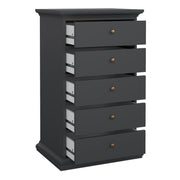 Paris Chest 5 Drawers in Matt Grey – image 5