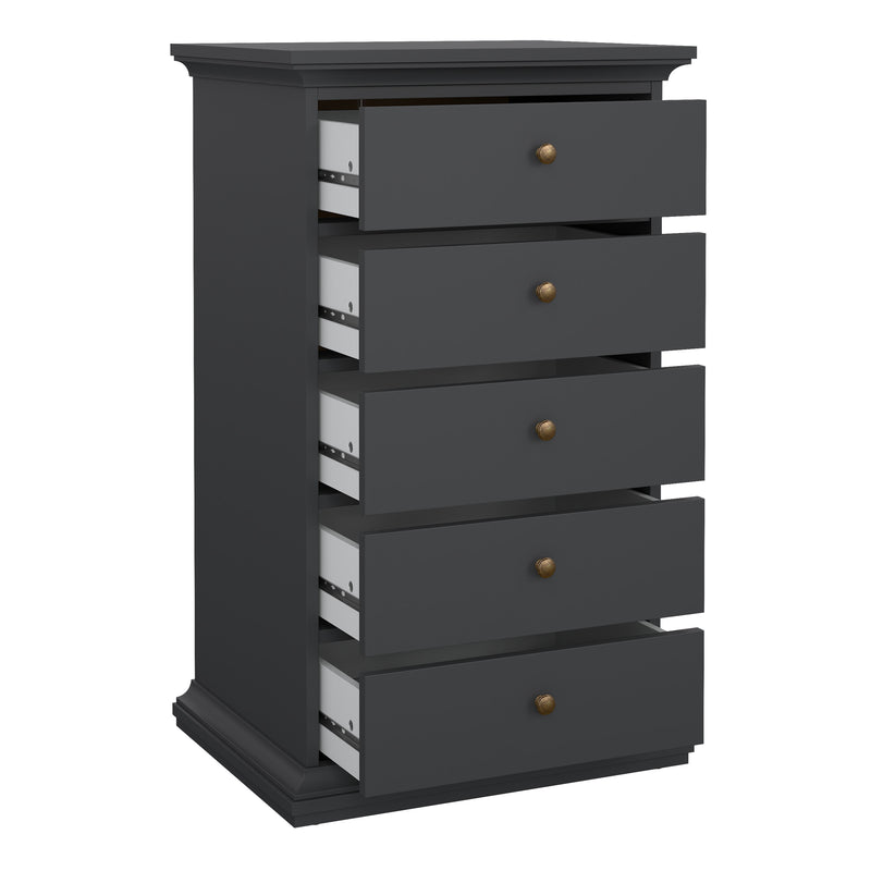Paris Chest 5 Drawers in Matt Grey – image 5