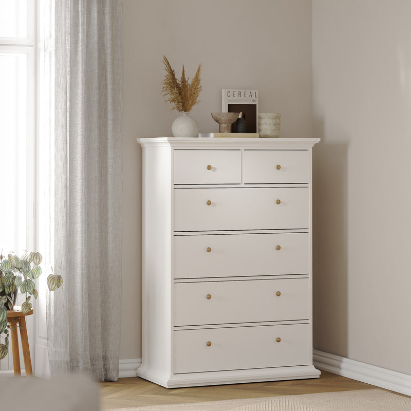 Paris Chest of 6 Drawers – White – image 8