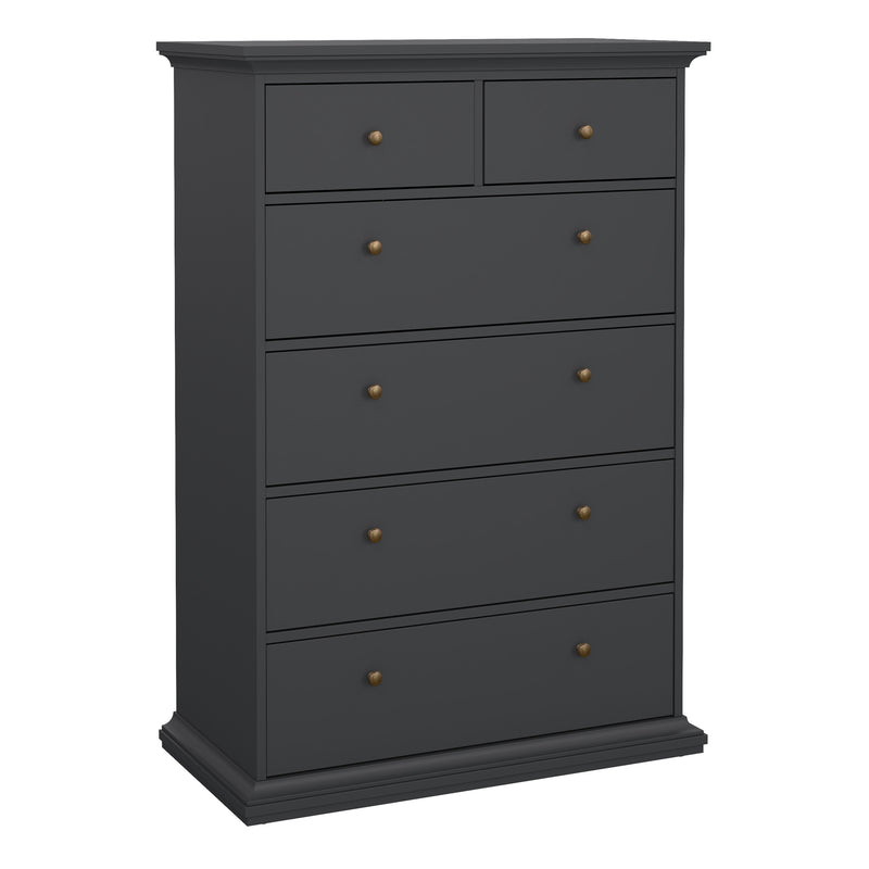 Paris Chest of 6 Drawers – Matt Grey – image 1