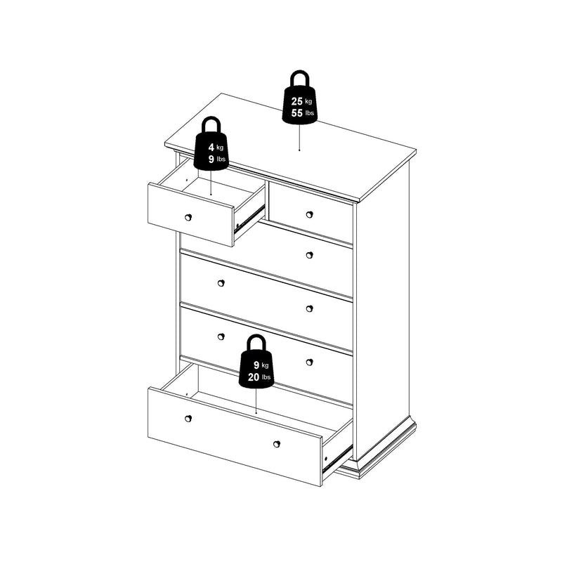 Paris Chest of 6 Drawers – Matt Grey – image 14