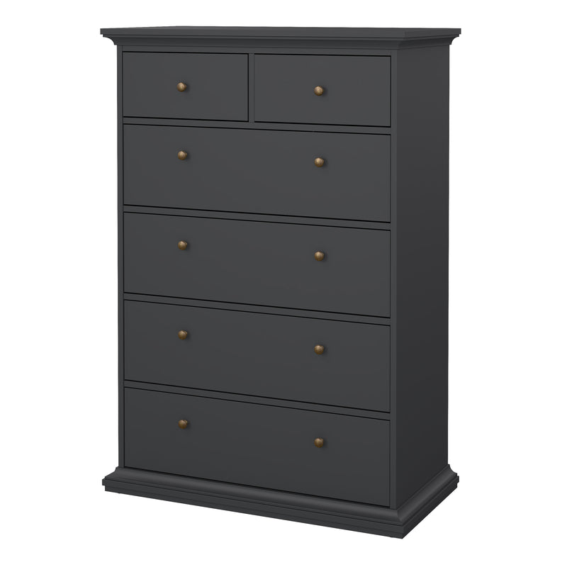 Paris Chest of 6 Drawers – Matt Grey – image 3
