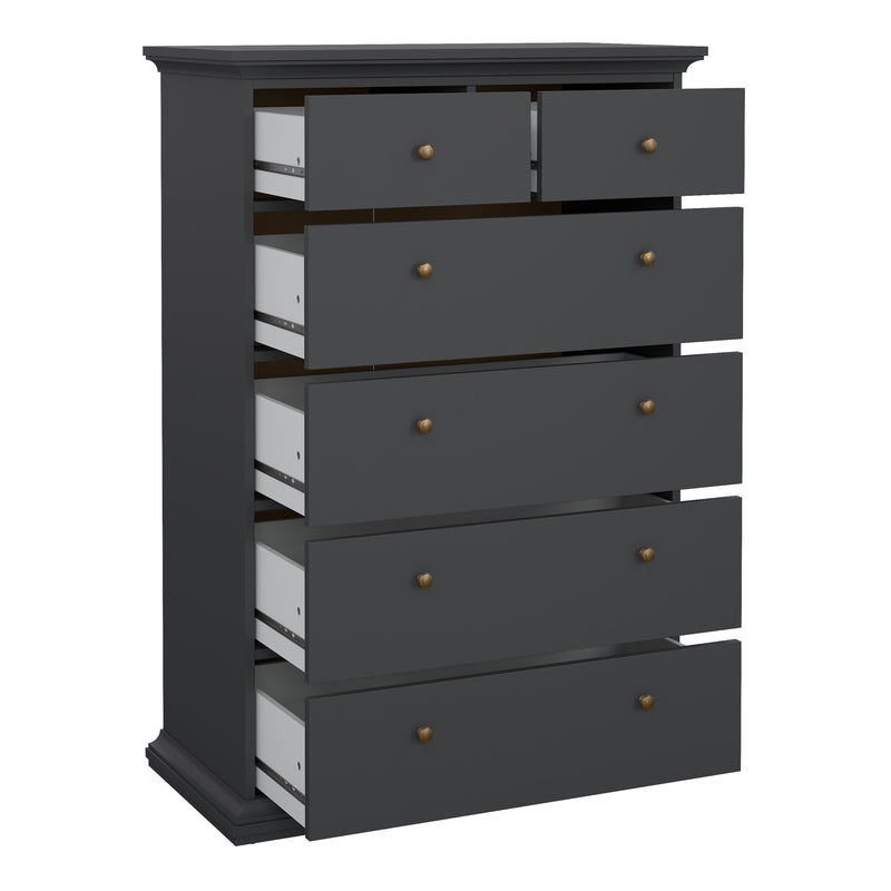 Paris Chest of 6 Drawers – Matt Grey – image 5