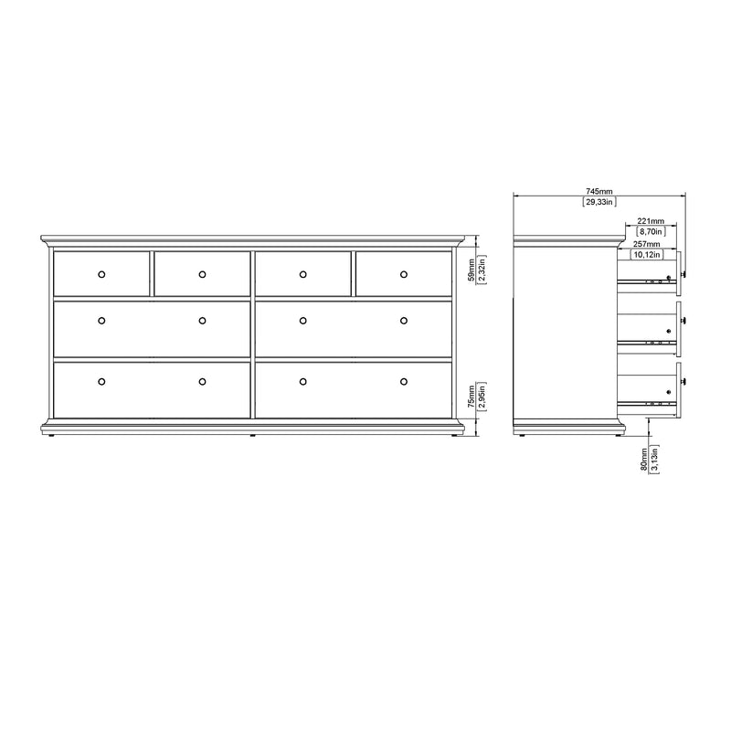 Paris Nightstand 1 Door + 1 Drawer – White – image 13
