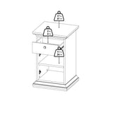 Paris Nightstand 1 Door + 1 Drawer – White – image 15