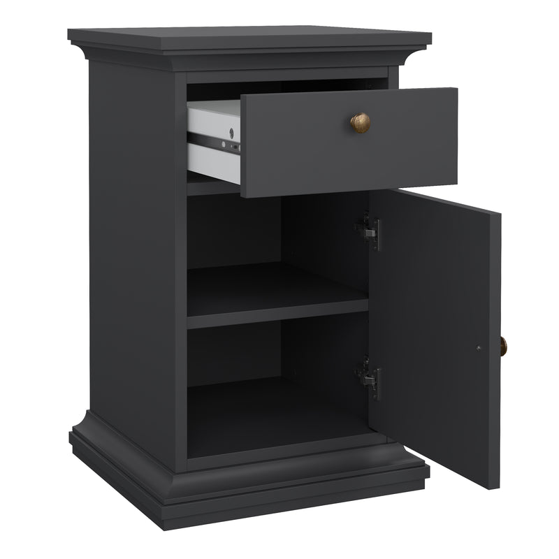 Paris Nightstand 1 Door + 1 Drawer – Matt Grey – image 6
