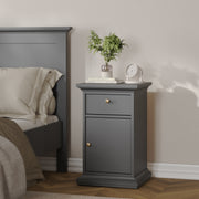 Paris Nightstand 1 Door + 1 Drawer – Matt Grey – image 8