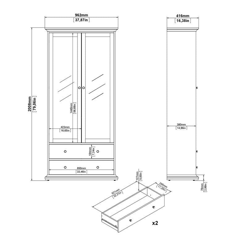 Paris Tall Bookcase – White – image 10