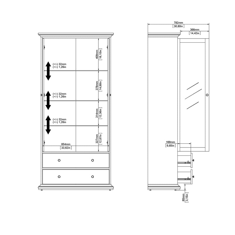 Paris Tall Bookcase – White – image 11