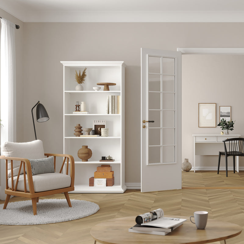 Paris Tall Bookcase – White – image 5