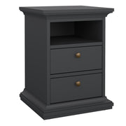Paris Package - Bedside 2 Drawers + Chest of 4 Drawers + Wardrobe with 2 Doors – Matt Grey – image 2