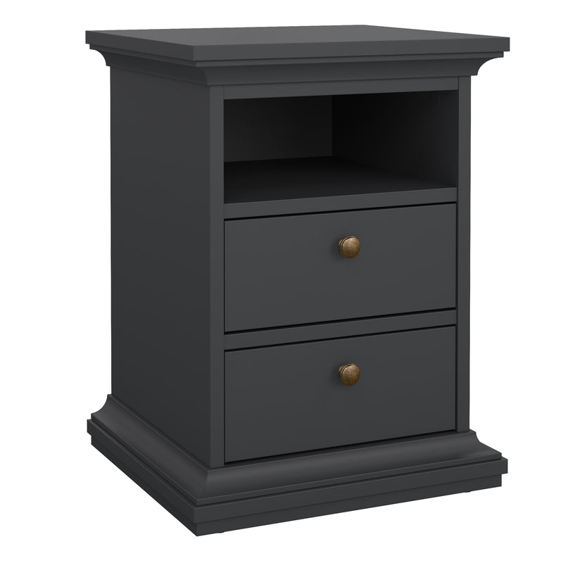 Paris Package - Bedside 2 Drawers + Chest of 4 Drawers + Wardrobe with 2 Doors – Matt Grey – image 2