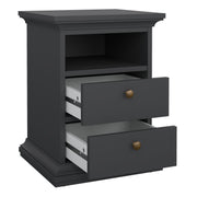 Paris Package - Bedside 2 Drawers + Chest of 4 Drawers + Wardrobe with 2 Doors – Matt Grey – image 3