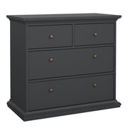 Paris Package - Bedside 2 Drawers + Chest of 4 Drawers + Wardrobe with 2 Doors – Matt Grey – image 6