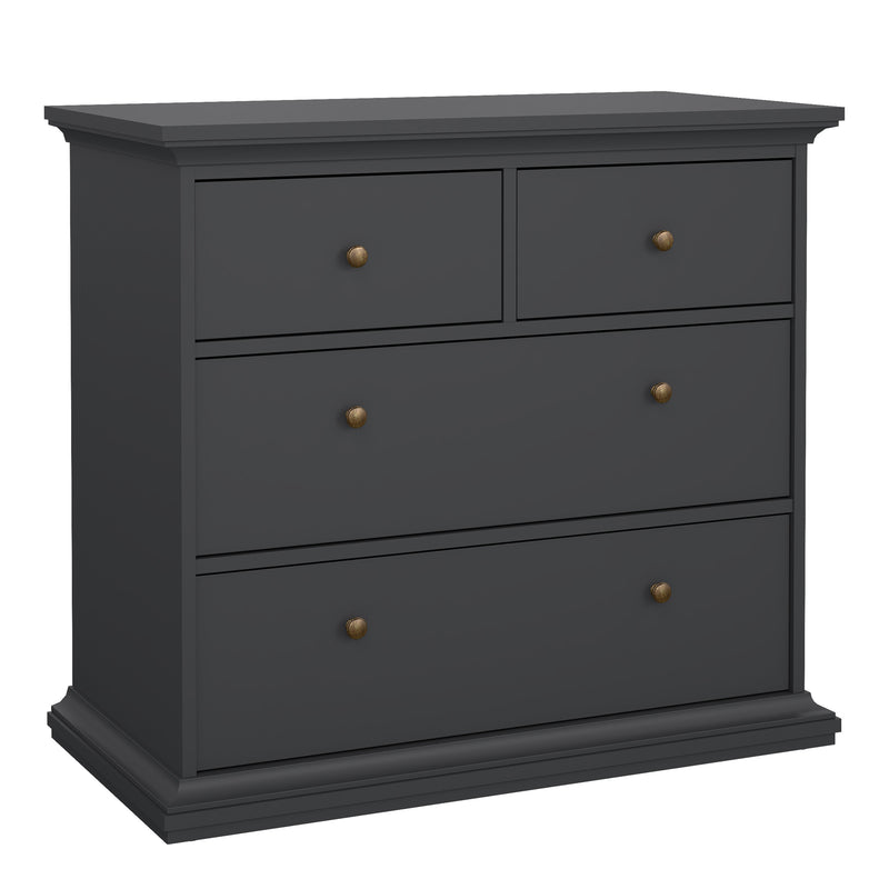 Paris Package - Bedside 2 Drawers + Chest of 4 Drawers + Wardrobe with 2 Doors – Matt Grey – image 6