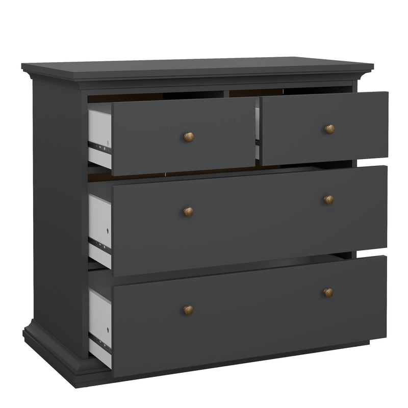 Paris Package - Bedside 2 Drawers + Chest of 4 Drawers + Wardrobe with 2 Doors – Matt Grey – image 7