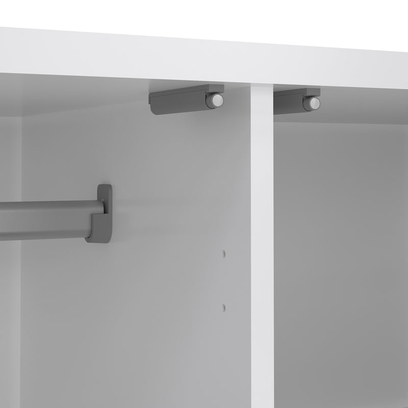 Naia Wardrobe with 2 Doors 1 Drawer in White High Gloss – image 7