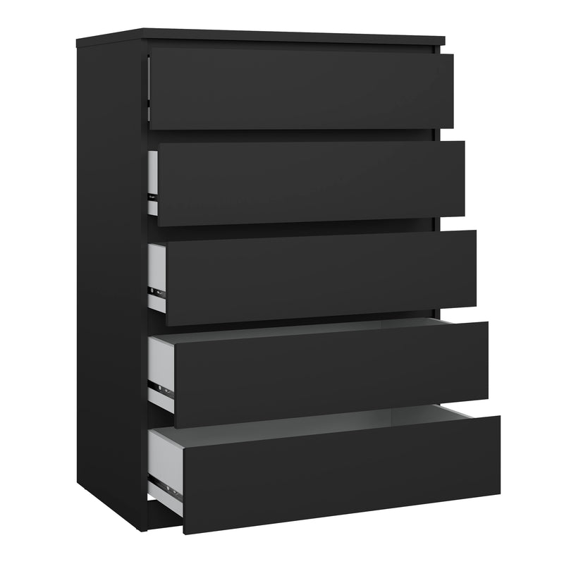 Naia Chest of 5 Drawers – Matt Black – image 4