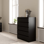 Naia Chest of 5 Drawers – Matt Black – image 5