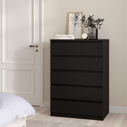 Naia Chest of 5 Drawers – Matt Black – image 6