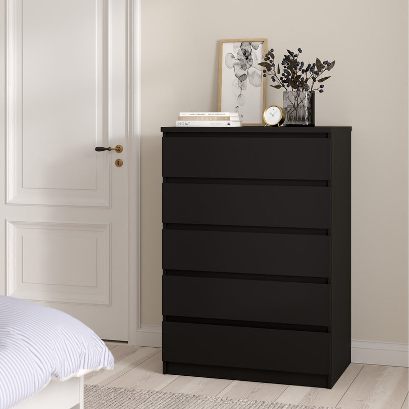 Naia Chest of 5 Drawers – Matt Black – image 6