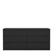 Naia Wide Chest of 6 Drawers (3+3) – Matt Black – image 2